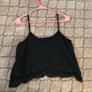 Black Sparkle Crop Top